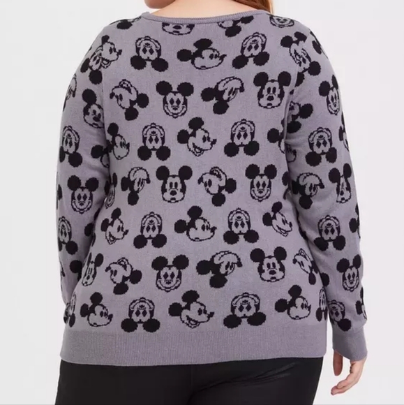 Torrid Disney Mickey Mouse Print Knitted Grey Sweater - Picture 7 of 7